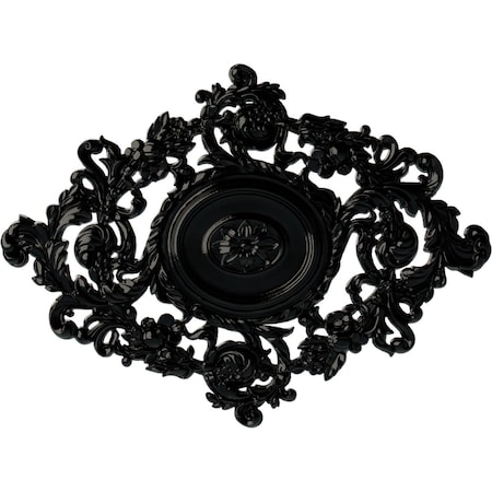 Ekena Millwork Katheryn Ceiling Medallion, Hand-Painted Black Pearl, 22 1/2"W x 30 3/8"H x 1 1/2"P CM30KTBPS